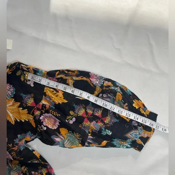 ANTHROPOLOGIE THE CAROLITA PRINTED TIERED MAXI DRESS SIZE S BLACK MOTIF NWT - Picture 12 of 14